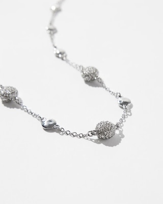 Silver Disc Short Strand Necklace