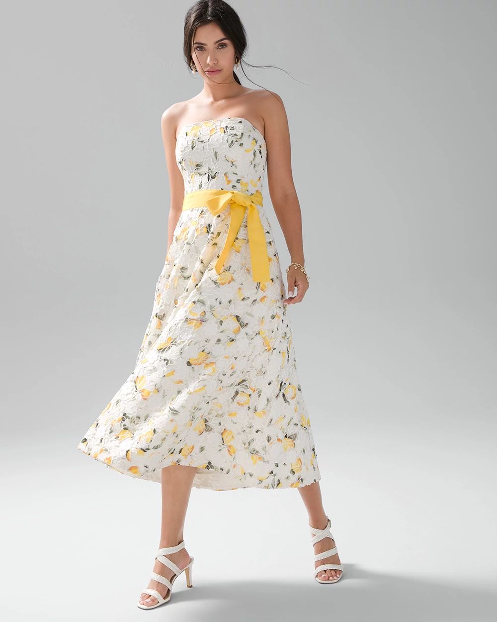 White house black market yellow dress new arrivals