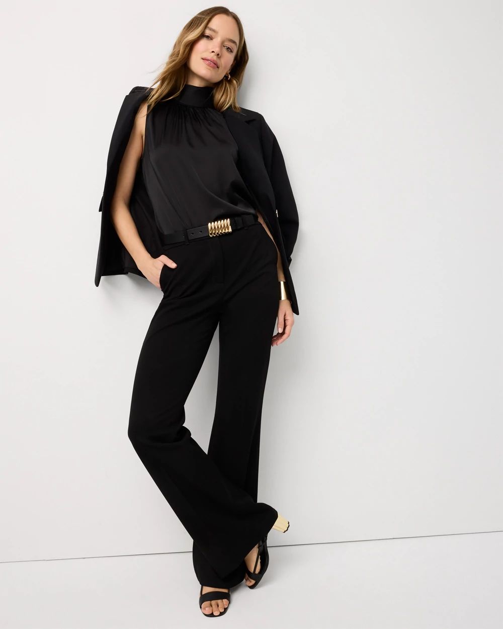 Bow Back Satin Halter Blouse click to view larger image.