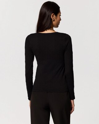 Seamless V-neck Long Sleeve Top click to view larger image.