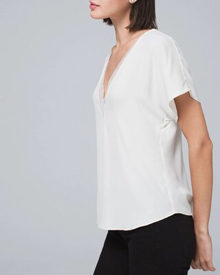 LACE-TRIM DOLMAN BLOUSE