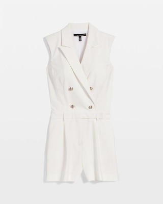 Pinstriped Double-Breasted Blazer Romper click to view larger image.