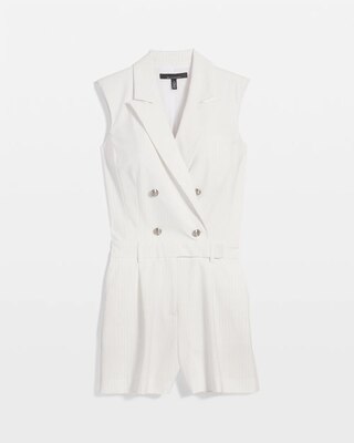 Pinstriped Double-Breasted Blazer Romper click to view larger image.