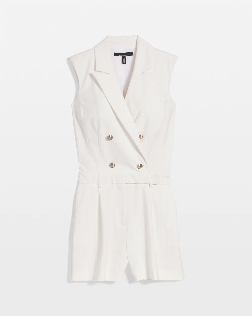 Pinstriped Double-Breasted Blazer Romper