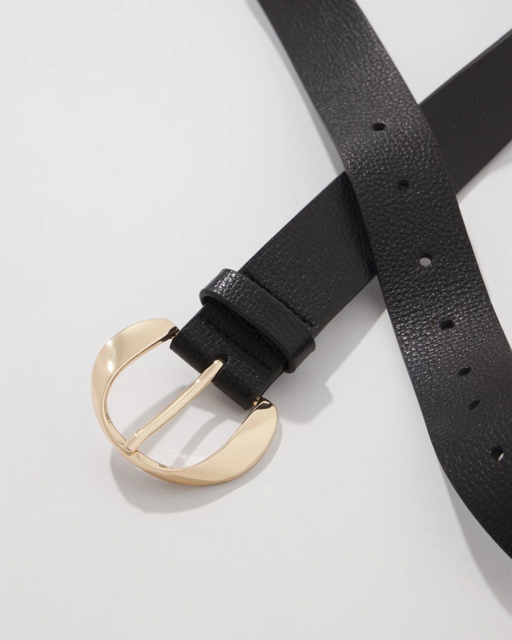 Twist Buckle Faux Leather Belt