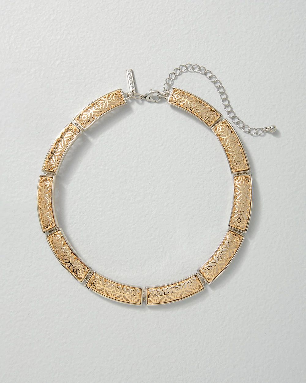 Goldtone + Silvertone  Collar Necklace click to view larger image.