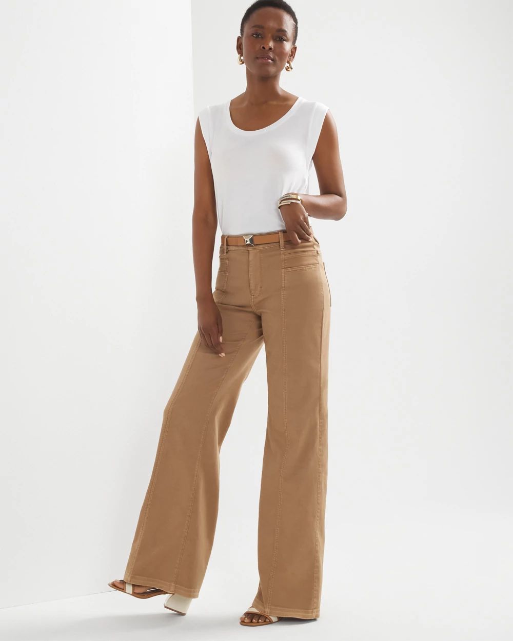High-Rise Pret Double Pocket Wide-Leg Pant
