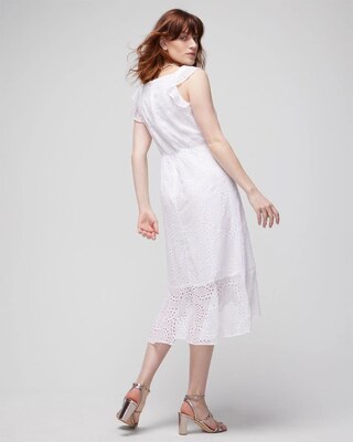 Eyelet Ruffle Wrap Dress