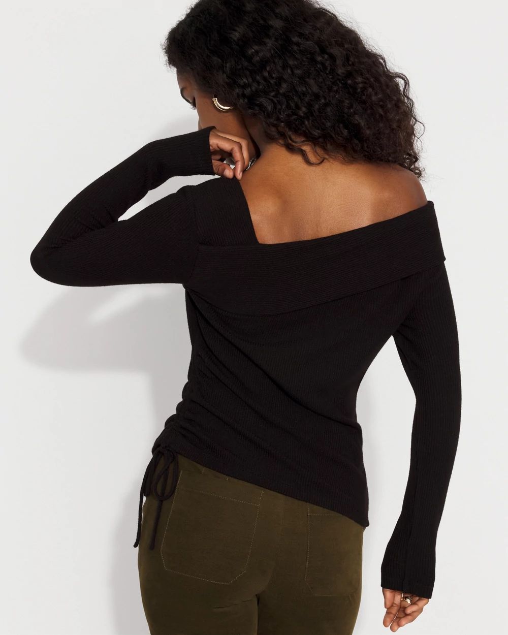 Asymmetrical Rib Snit Top
