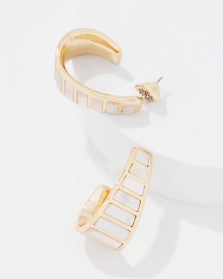 Mother of Pearl Small Hoop Earrings click to view larger image.