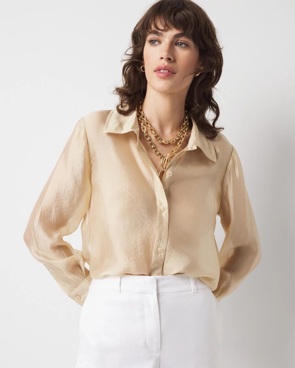 Petite Soft Shirt with Shine