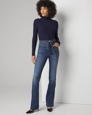 Extra High-Rise Everyday Soft Denim™ Belted Trapunto Flare Jeans
