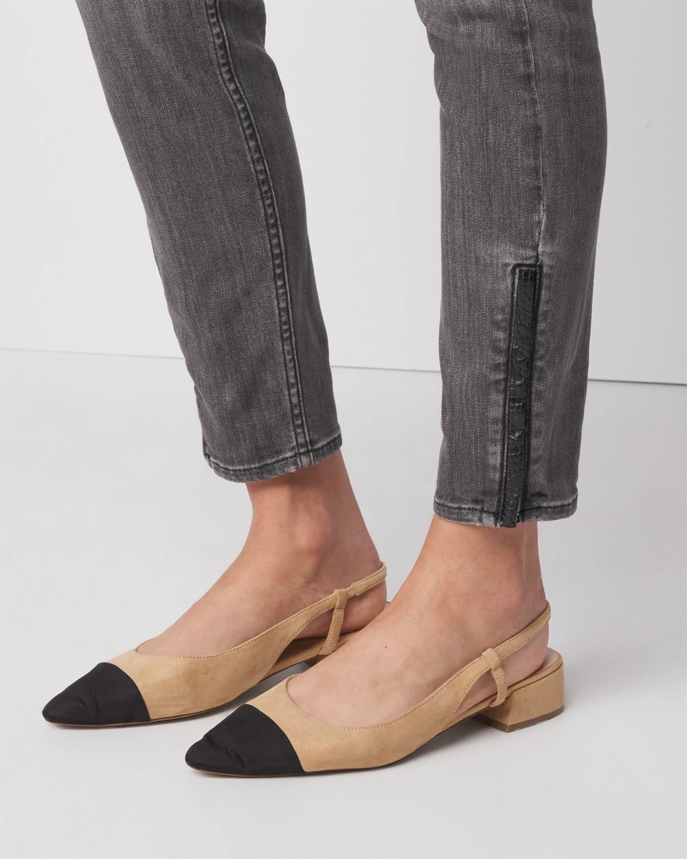 High-Rise Croc Skinny Ankle Jeans