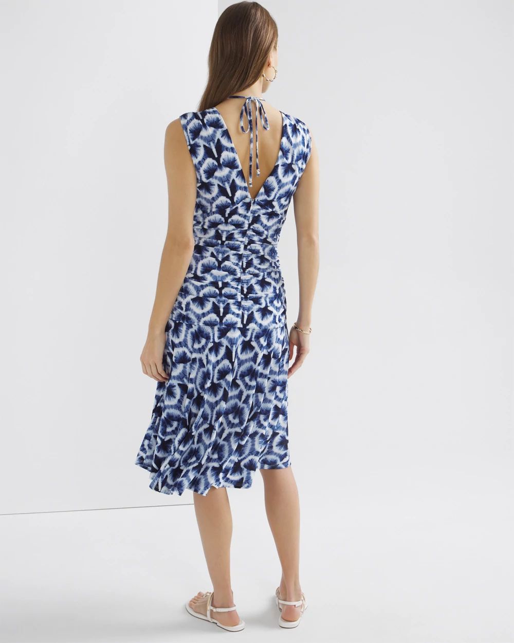 Petite Ruched Tie-Shoulder Midi Dress click to view larger image.