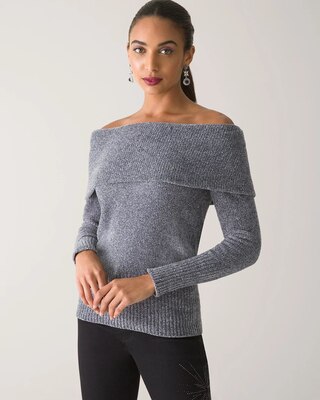 Chenille off the shoulder sweater best sale