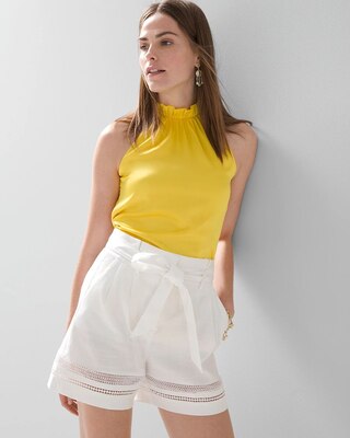 High-Rise Linen Shorts