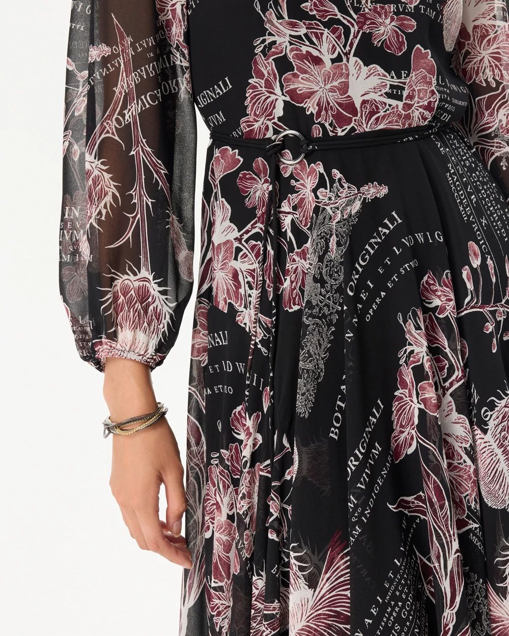 Handkerchief Hem Chiffon Midi Dress click to view larger image.