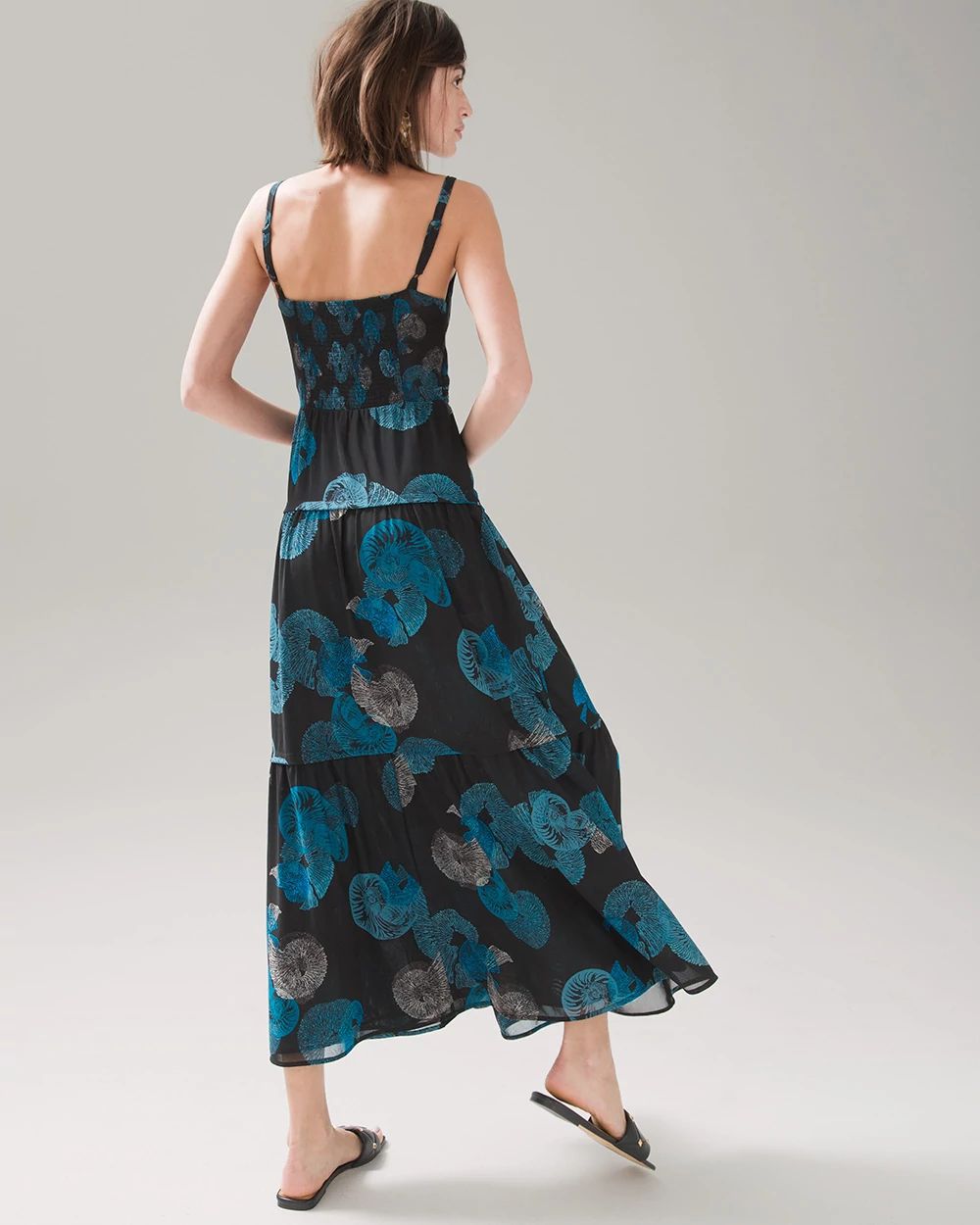 V-Neck Mesh Maxi Dress