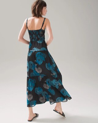 V-Neck Mesh Maxi Dress