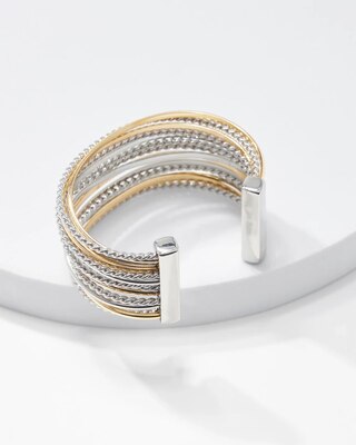 Mixed Metal Rope Wire Cuff Bracelet