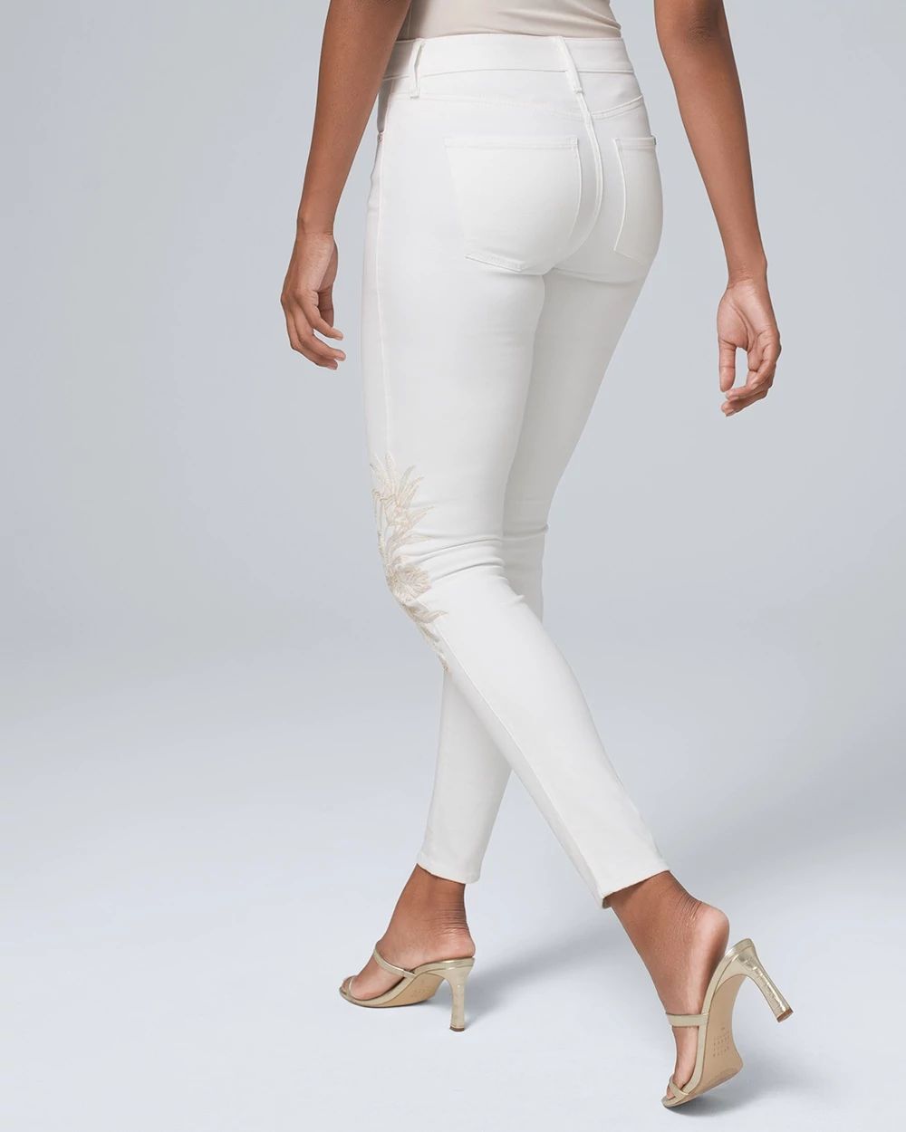 Curvy-Fit High-Rise Embellished Skinny Jeans