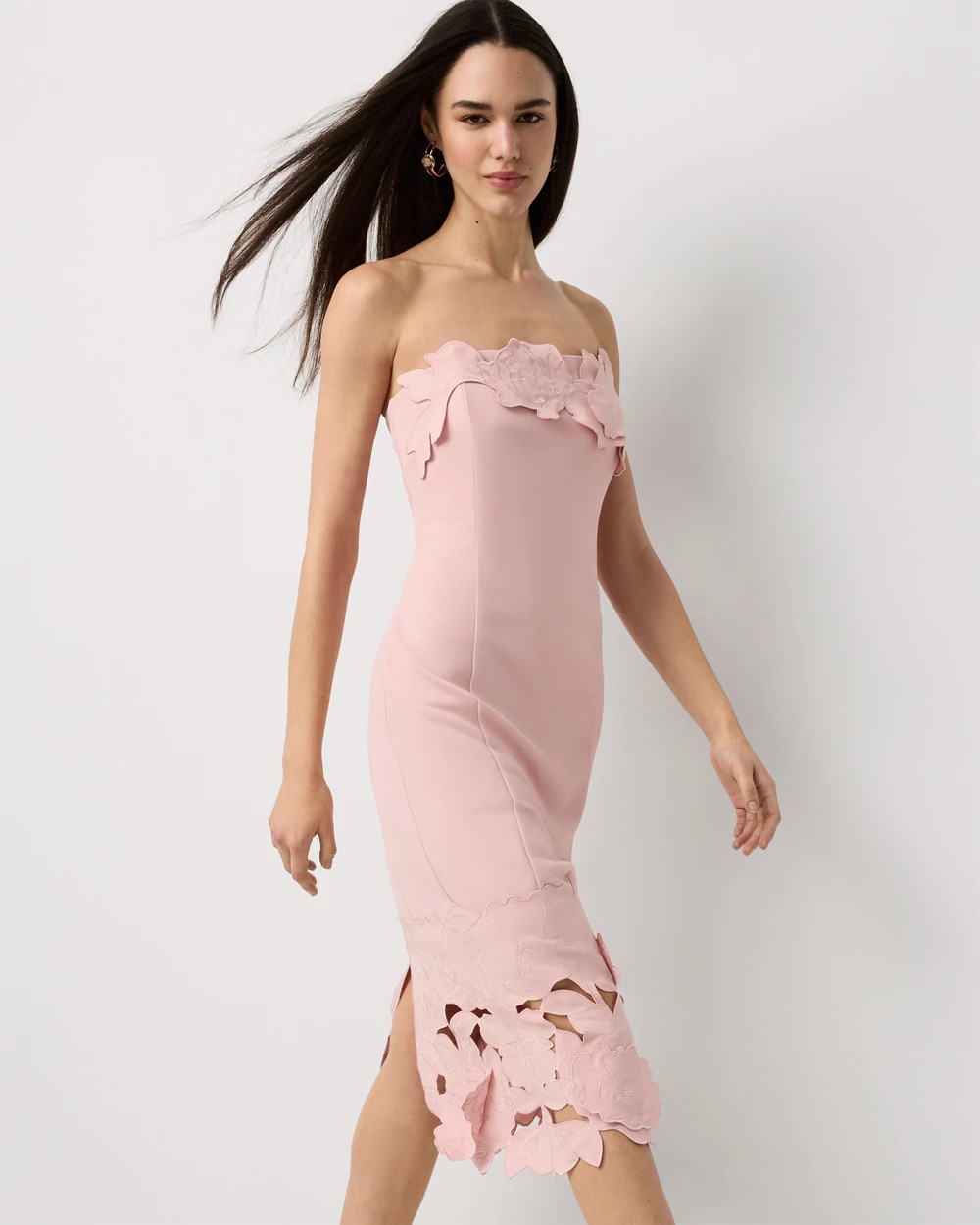 Cutwork Strapless Sheath Dress