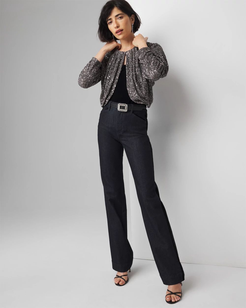 Sequin Drape Bolero