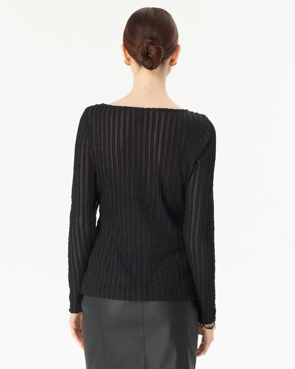Textured Long Sleeve Top