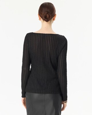 Textured Long Sleeve Top
