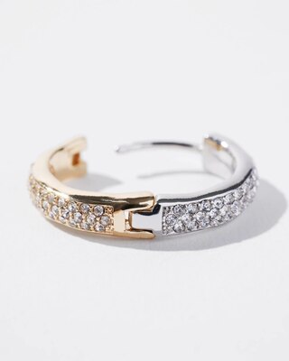 Reversible Small Pave Hoop Earrings click to view larger image.