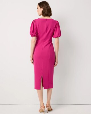 Petite Knit Crepe Sheath Midi Dress click to view larger image.