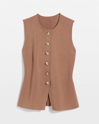 Button Front Longline Sweater Vest click to view larger image.