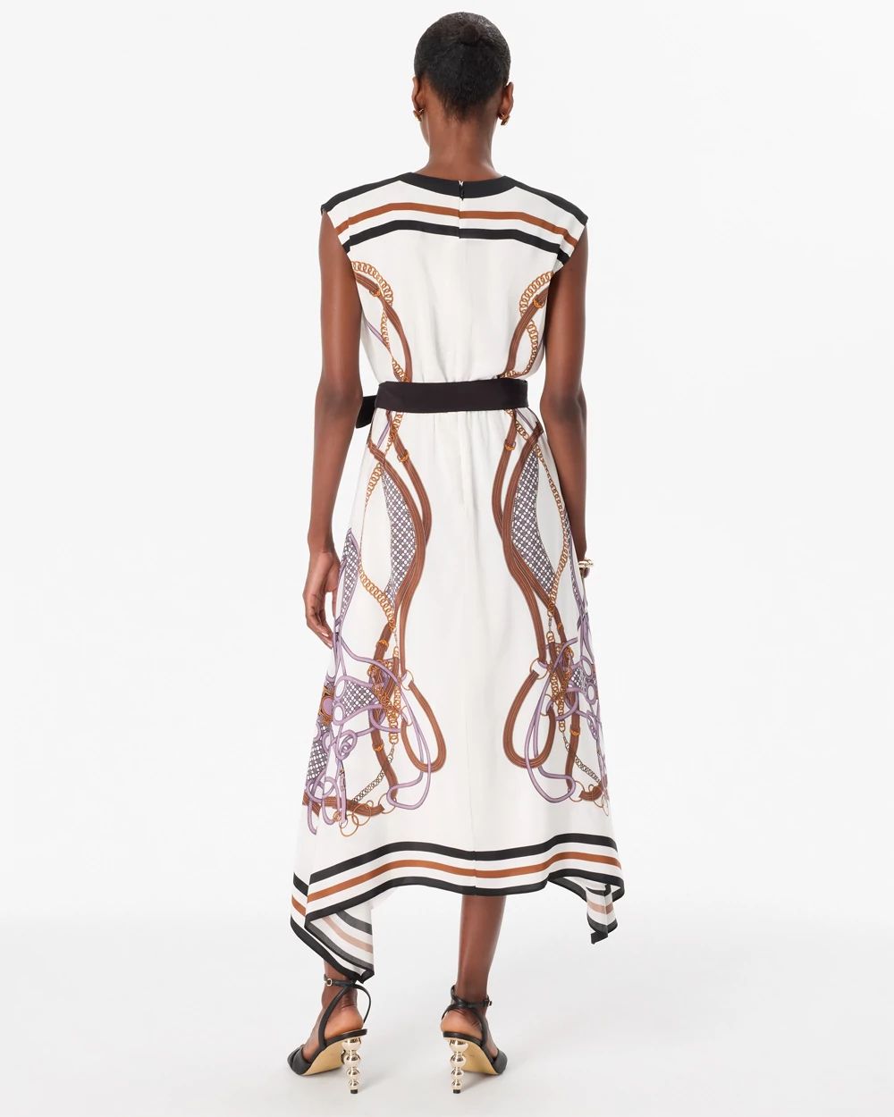 Handkerchief Hem Crepe Midi Dress click to view larger image.