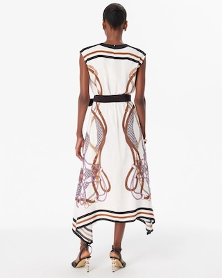 Handkerchief Hem Crepe Midi Dress click to view larger image.