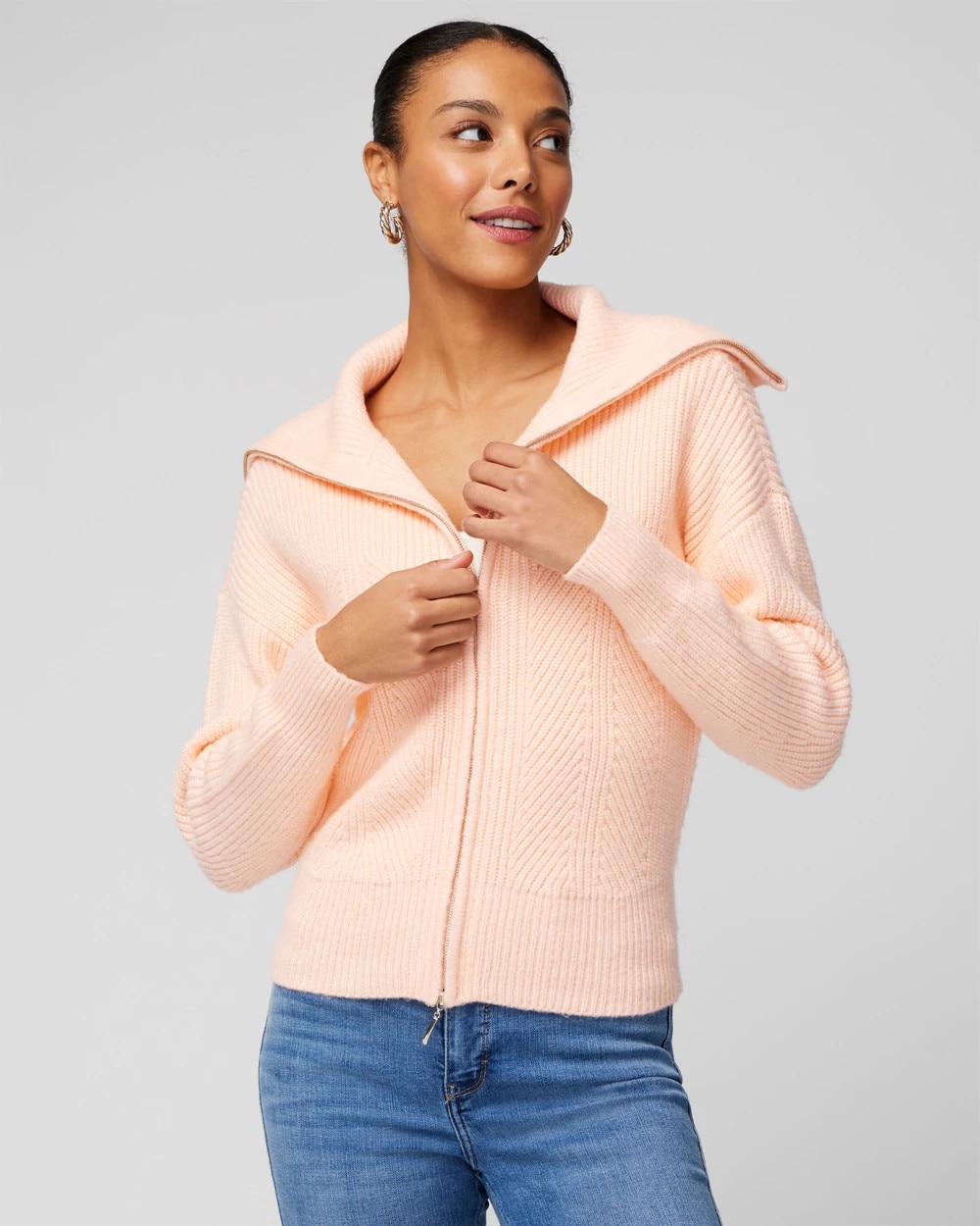 Full Zip Cropped Cardigan