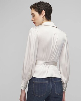 Satin Wrap Blouse