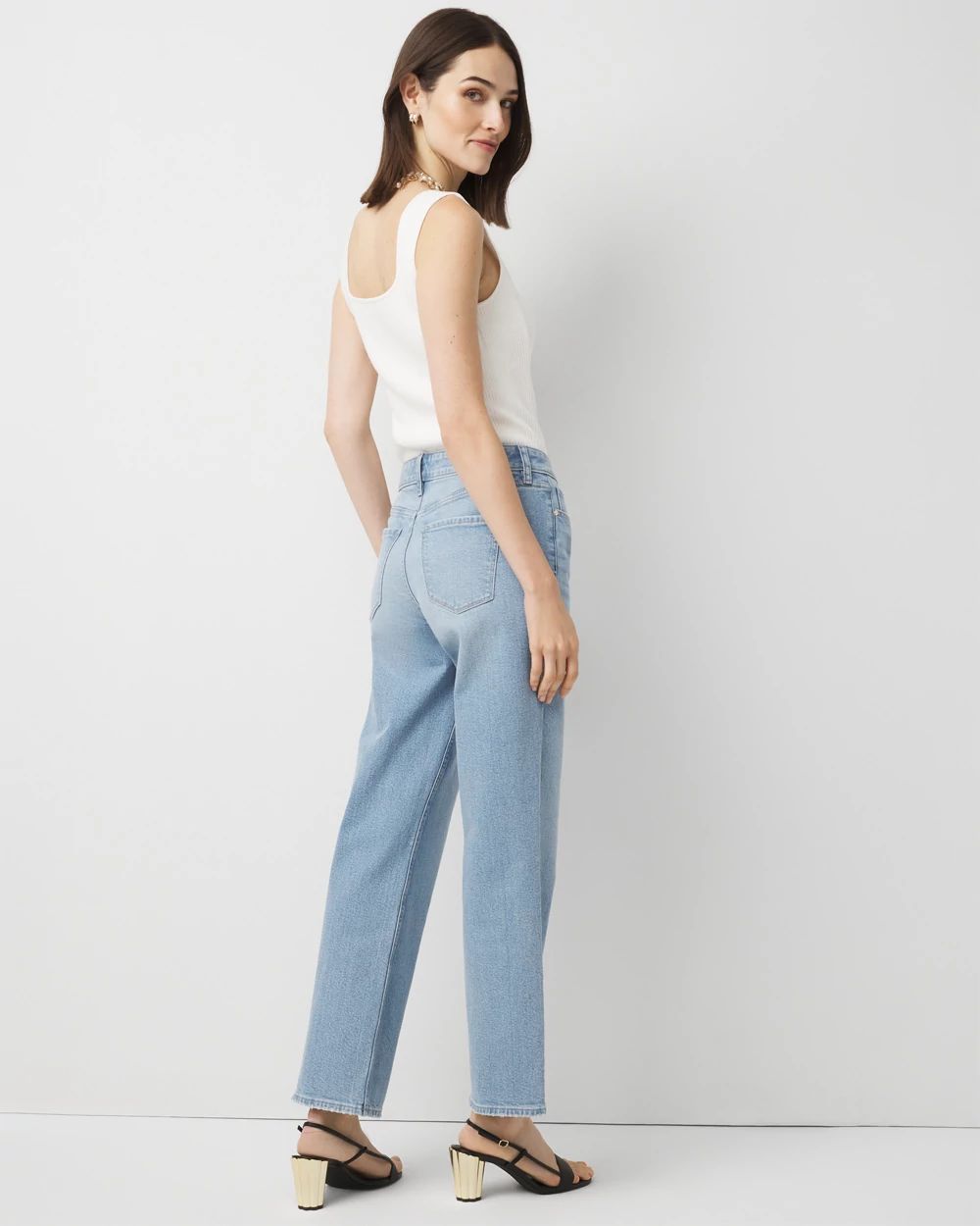 Petite High Rise Rigid Stretch Straight Jean