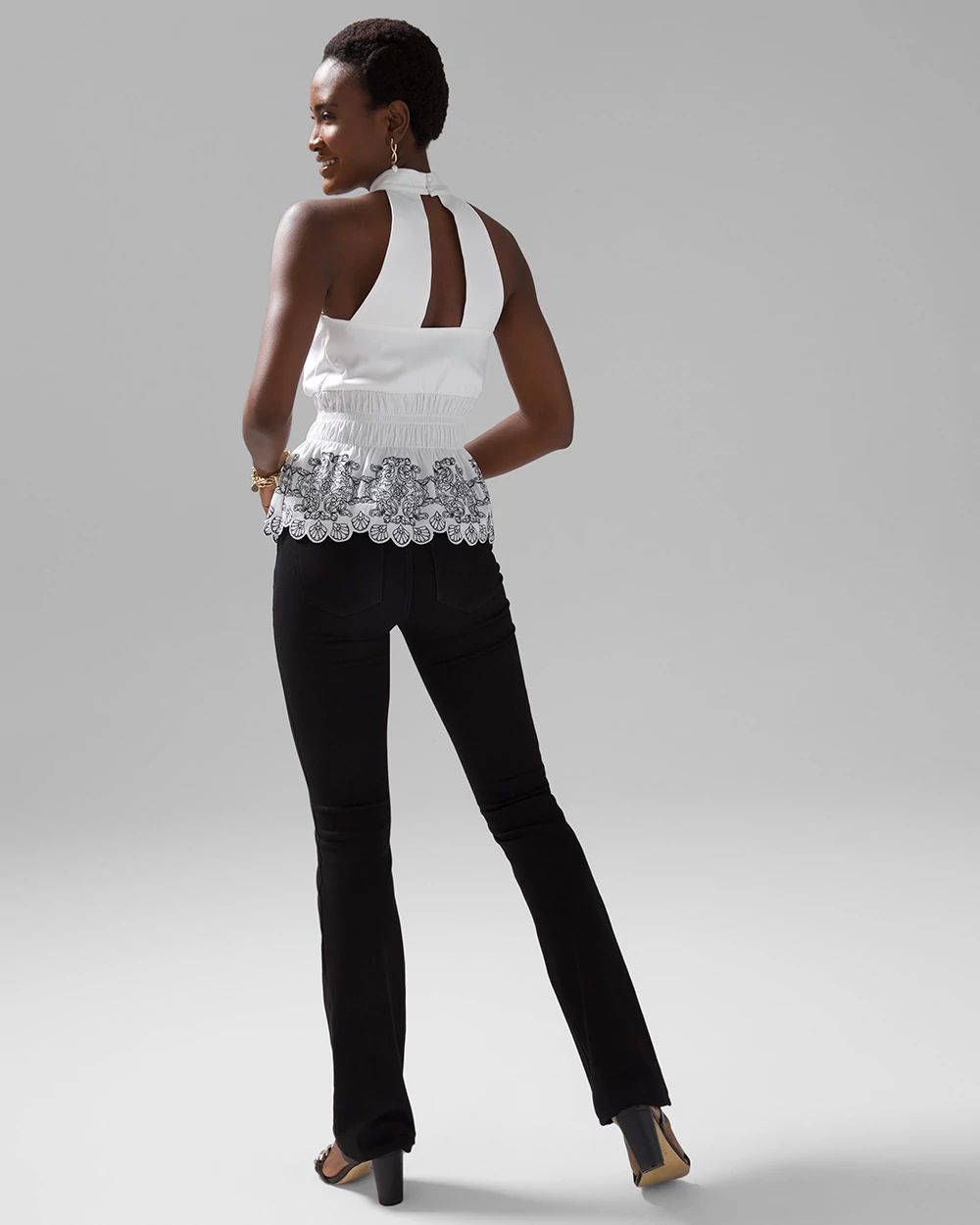 Poplin Cut-Out Halter Top