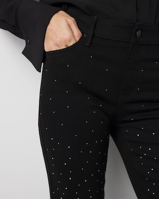 Embellished Mid Rise Slim Jean click to view larger image.