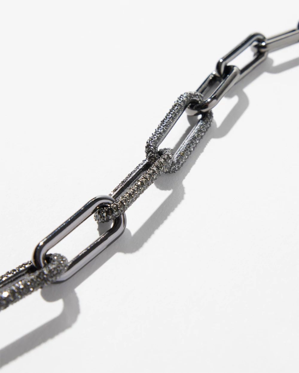 Hematite Crystal Links Short Strand Necklace