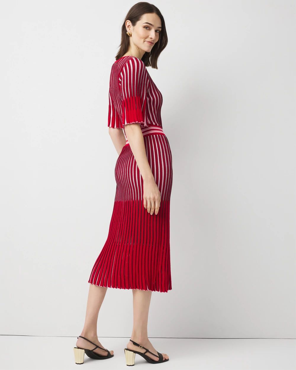 Petite Flutter Sleeve Sweater Dress