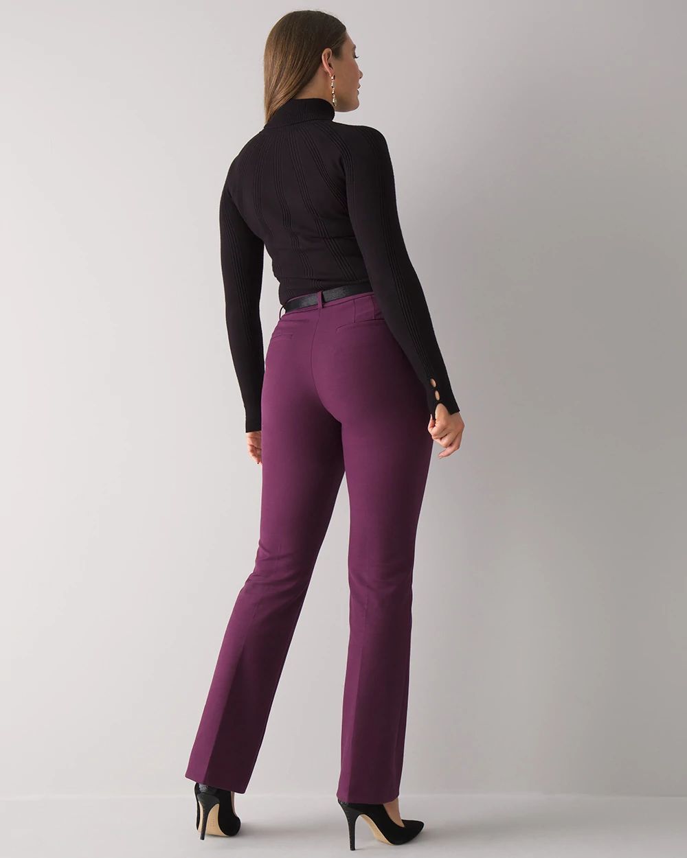 Curvy-Fit Comfort Stretch Slim Bootcut Pants click to view larger image.