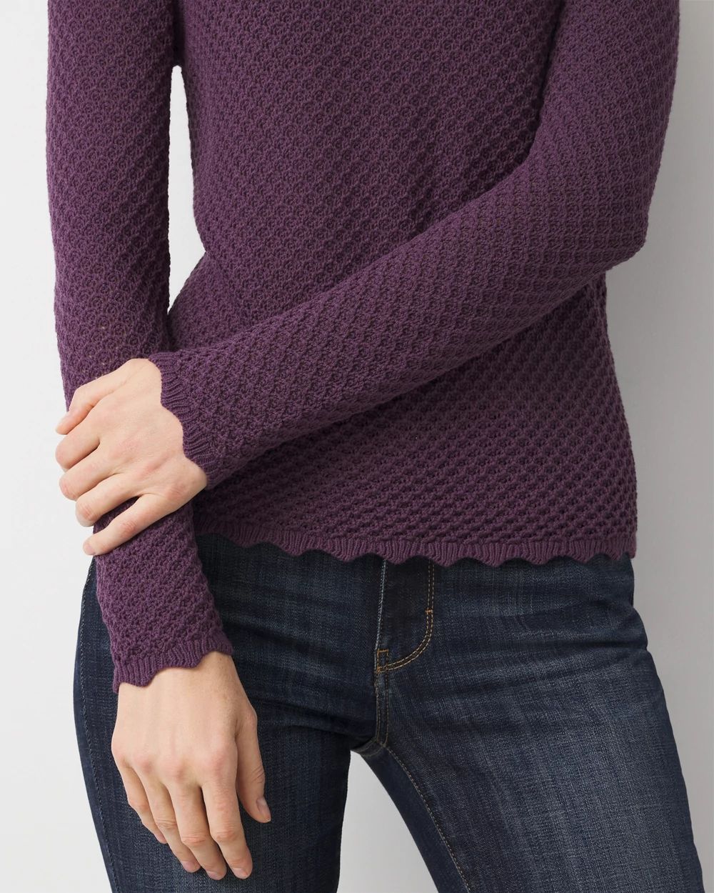Pointelle Pullover Sweater
