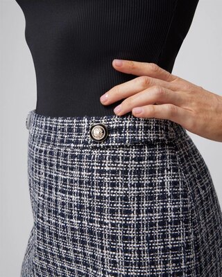 Tweed Skirt With Button Detail