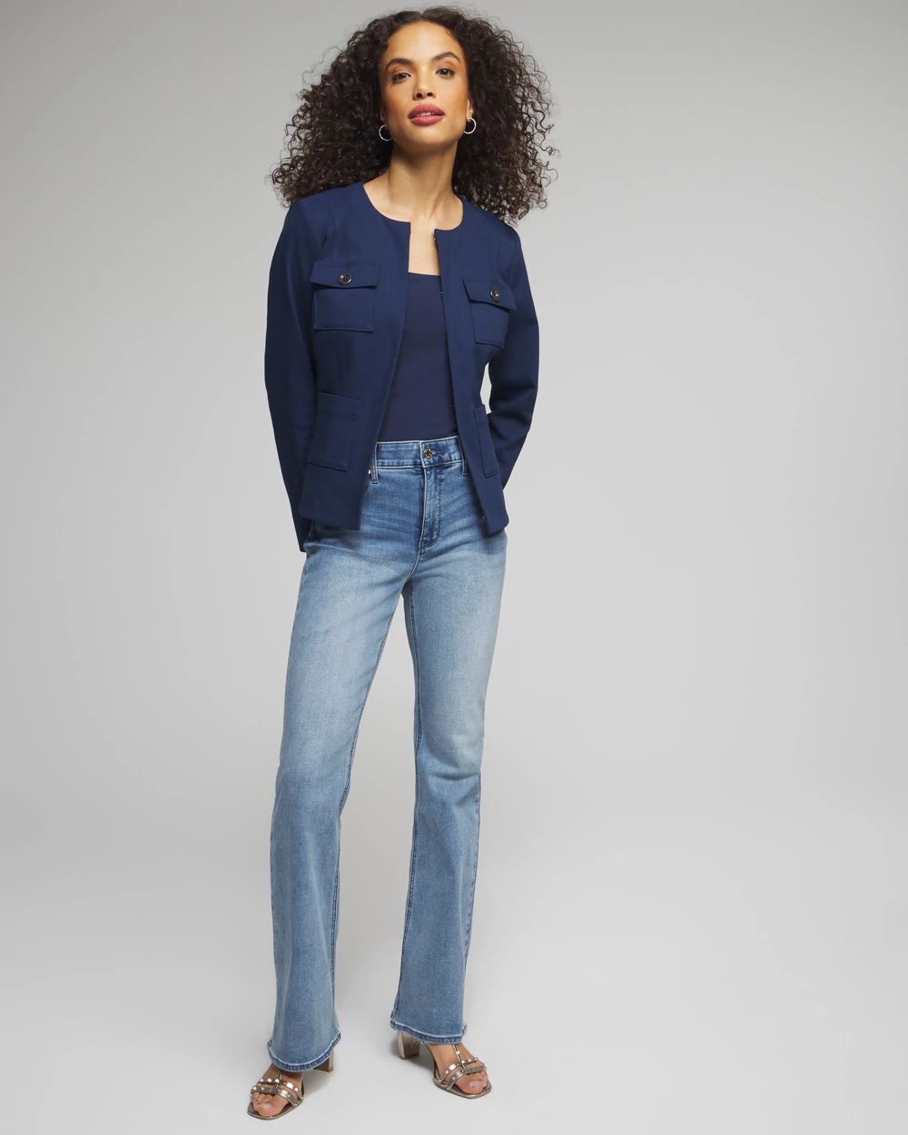 Outlet WHBM Long Sleeve Collarless Jacket