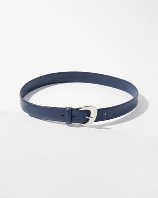 Sculptured Buckle Denim Belt click to view larger image.