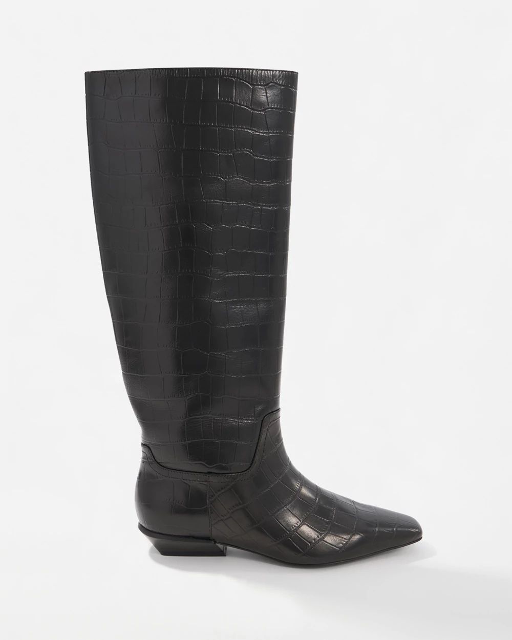 Faux Crocodile Riding Boot