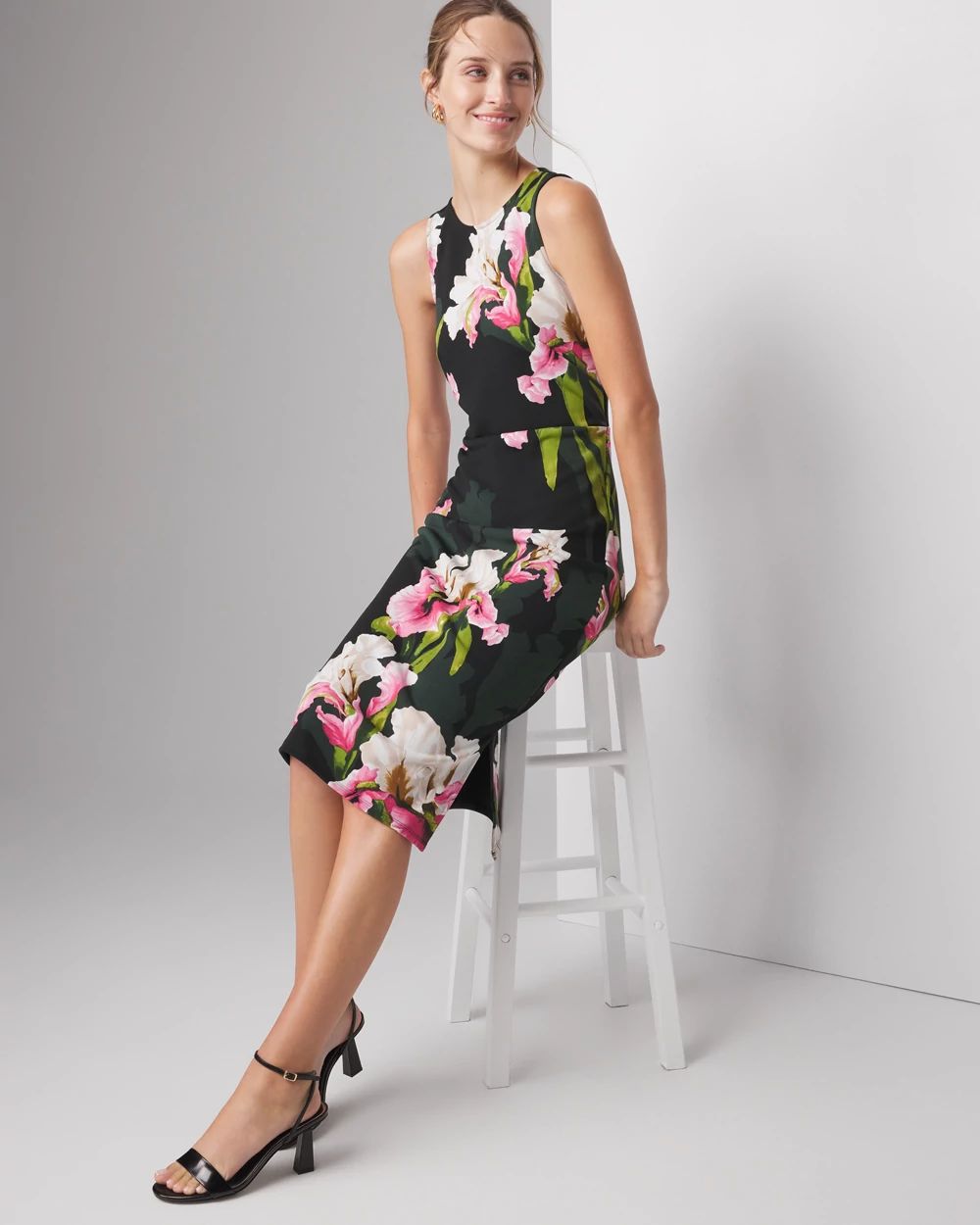 Sleeveless Matte Jersey Midi Dress click to view larger image.