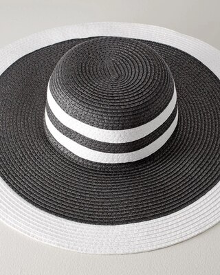 Stripe Floppy Straw Hat