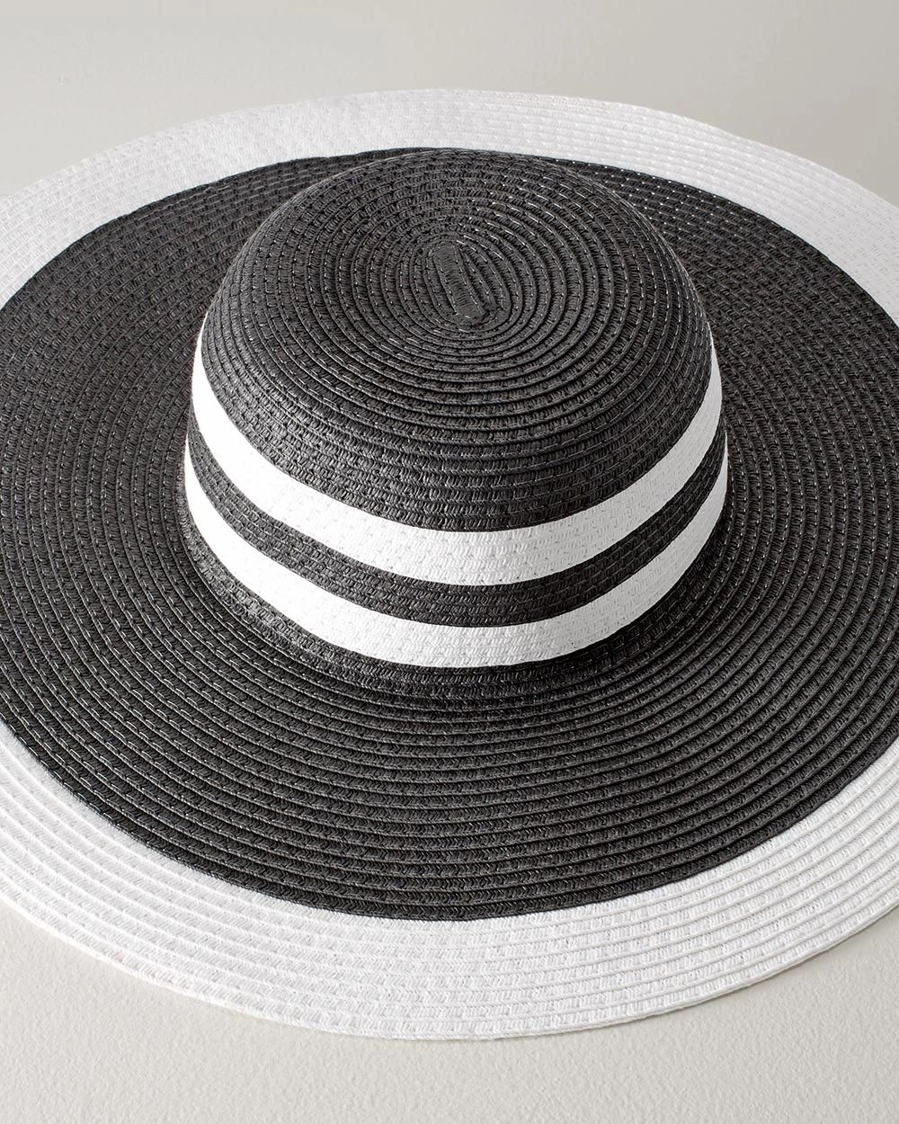 Stripe Floppy Straw Hat